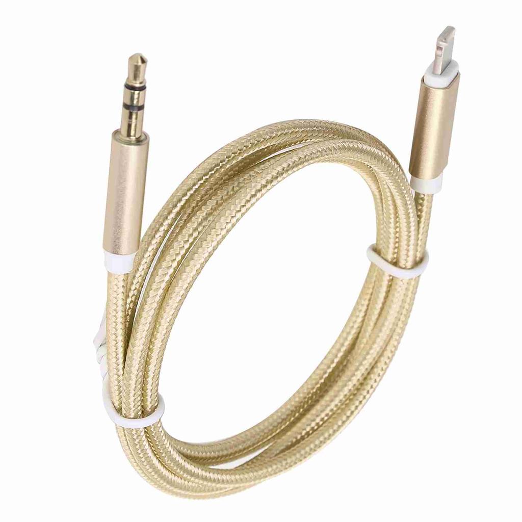 Cavo AUX per Auto per IOS 12 Jack da 3,5 mm AUX o per Adattatore Interfaccia IOS Cavo Intrecciato in Nylon Giallo