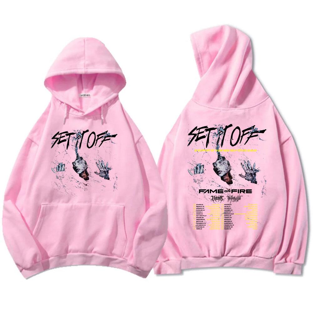 Set It Off: The Self Titled Tour Hoodies Fashion Rock Band Grunge Sweatshirt Unisex Streetwear Hip Hop  Men Sudaderas Print Tops