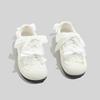 Elegant Lace Butterfly Knot Milk White Flat Bottom Women's Shoes Spring New Style Versatile T-strap Flats Casual Shoes