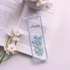 1Pcs Floral Embroidery Rectangular Bookmarks Creative Transparent Organza Bookmarks Office School Supplies Cute Student Gift