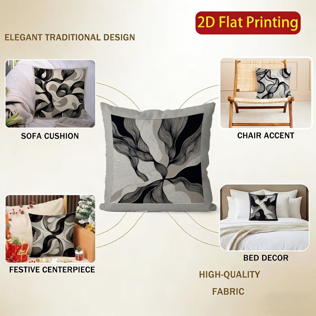 2D Abstract Wave Pattern Digital Print Pillow Covers Pattern Cushion Cover Suitable For Sofa Bedroom Car Pillow Cover