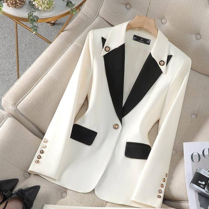 Frühling und Herbst Damen Hosenanzug 2-teiliges Set Büro Damen Business Arbeitskleidung Formeller Blazer Jacke und Hose