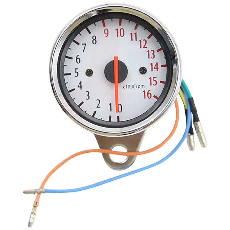 Motorcycle Tachometer Motorcycle Mechanical Tachometer Gauge Universal 12V 16000 RPM Waterproof Motorbike Speedometer