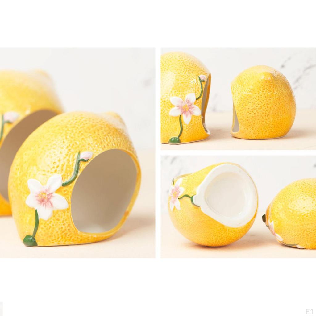 Ceramic Hamster House, Hideout,Cute Habitat Cave,Nest,Small Animal Hideout Lemon Shape for