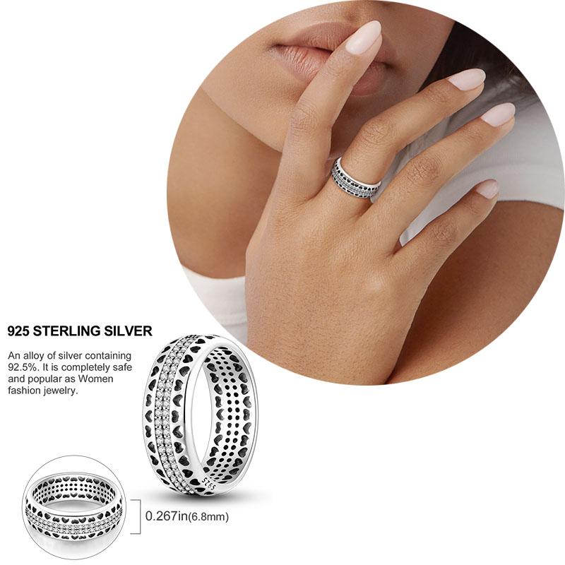 copper Women Rings Crown Heart Zircon Fashion Authentic Finger Ring Anniversary Engagement Wedding Luxury Jewellery