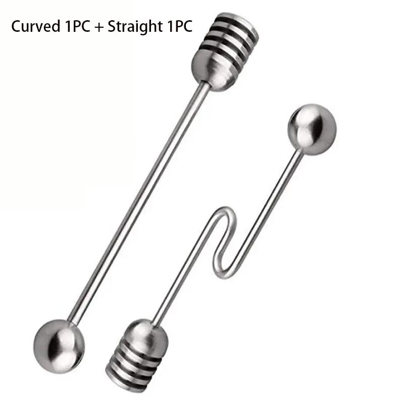 2PCS/SET Honey Stick Stainless Steel Honey Stir Bar Mixing Stick Spoon Jar Jam Supplies Honey Tools Kitchen Accessories
