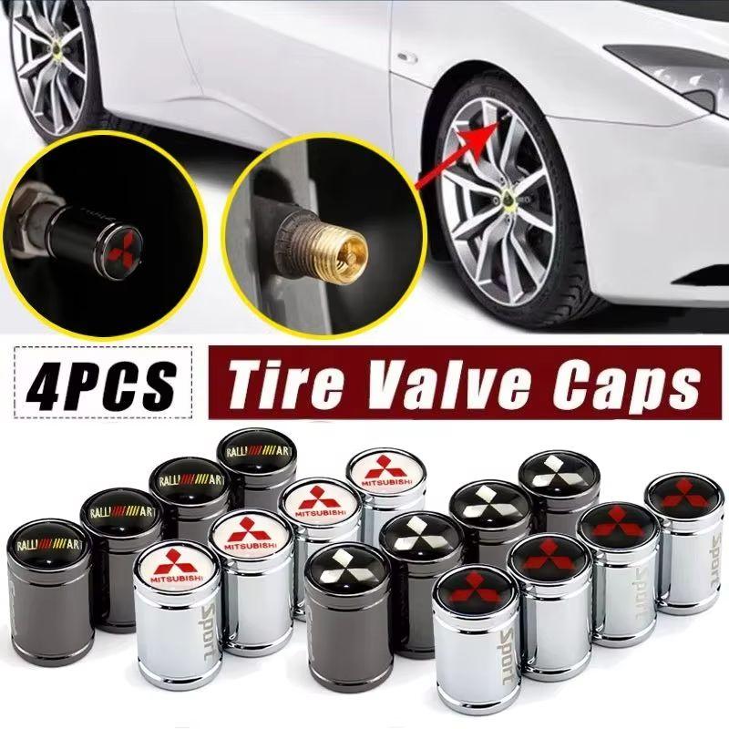 4PCS Car Wheel Tire Valve Tyre Stem Air Caps For Mitsubishi Ralliart ASX Lancer Cordia Pajero Mirage Triton Outlander Colt