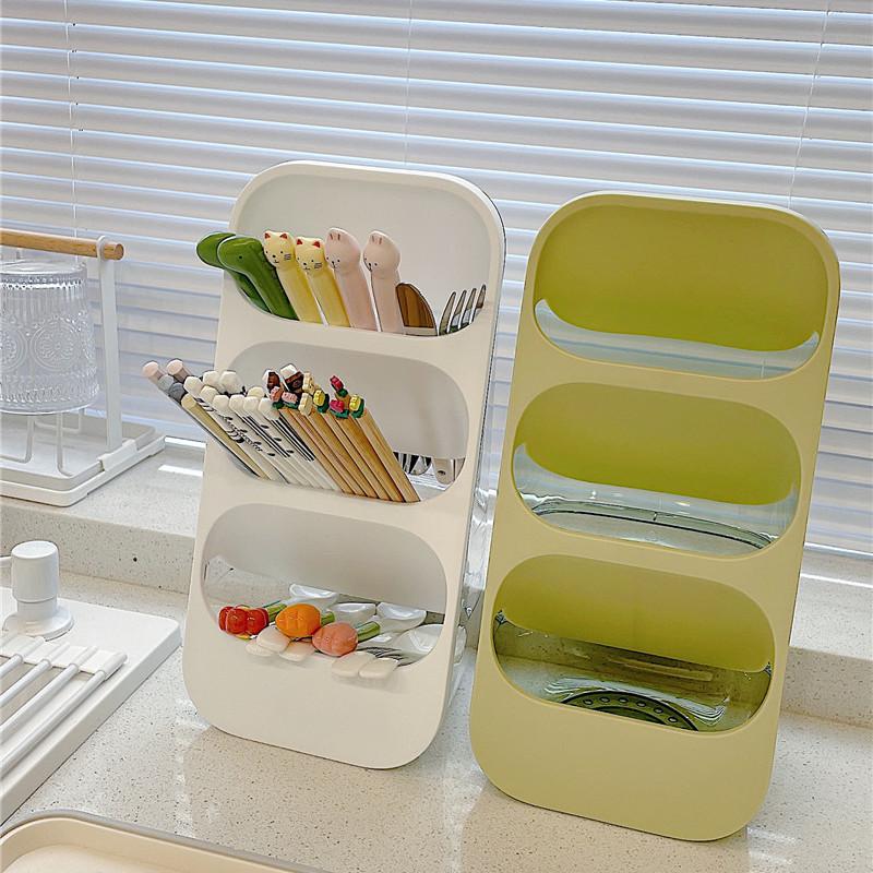 Multifunctional Kitchen Storage Rack Plastic Drainer Chopstick Tableware Shelf Organizer Knife Jar Kitchen Accessories Organizer