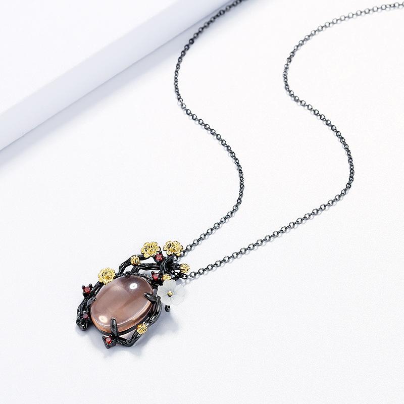 Fashion High-End Black Gold Zircon Goose Egg-Shaped Earrings Necklace For Women Wedding Party Engagement Travel Jewelry Gift