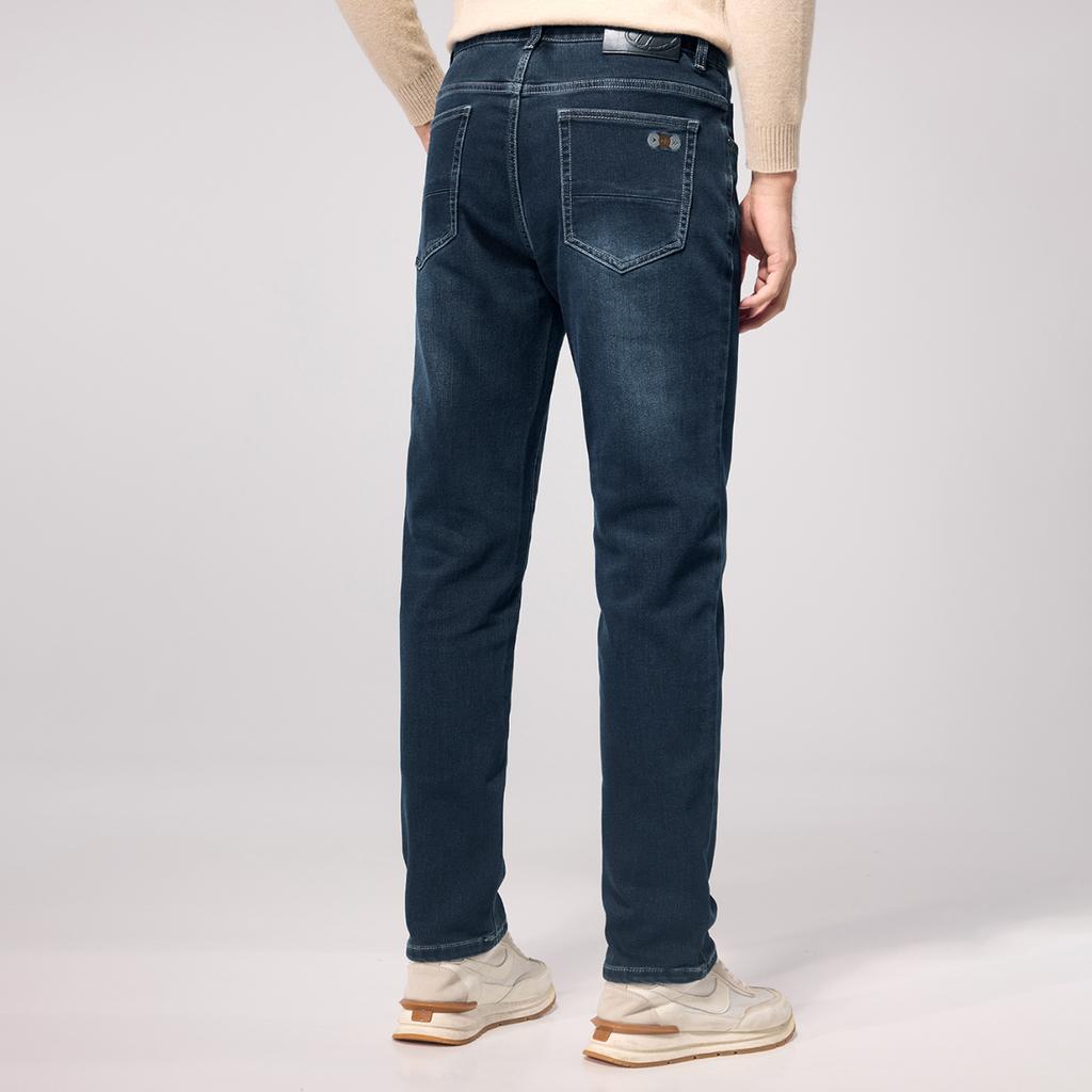 Micro Elastic Mid Waist Jeans Men's Pants Look Slim Straight Leg Pants Men's Versatile Casual Pants Men