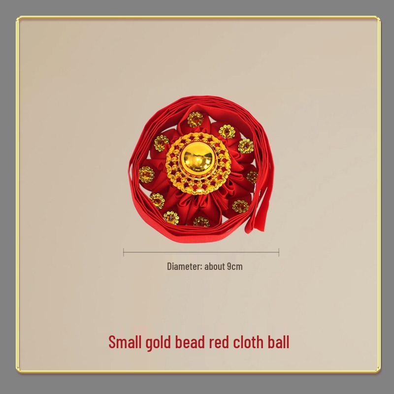 

Red Ginseng Flower Ball with Gold Mirror Drape for Shrine or Altar Decoration 10.5cm
