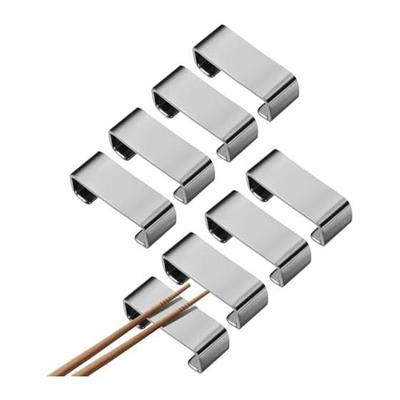 Uxcell 8Pcs 304 Stainless Steel Chopstick Rests Flat Design Chopstick Stands Nightrest for Countertop Chopstick Spoon Fork Knife Holder Tabletop