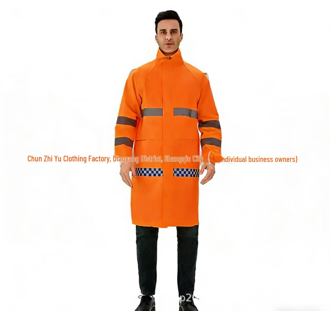 Reflective Raincoat & Pants Set - Fluorescent Green, Split-Type, 300D, for Traffic Duty, Rescue, and Flood Control. L