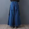 plus size Vintage patchwork high waist casual loose Women spring autumn jeans denim wide leg Pants