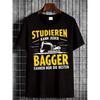 Men's Heavy Machinery T-Shirt with Excavator Operator Slogan - "Only the Best Can Drive an Excavator" German Text Print, Construction Worker Apparel