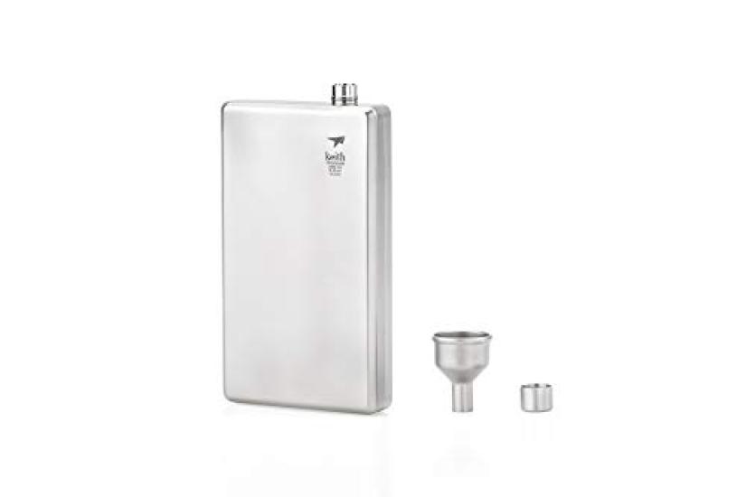 Keith Pure Titanium Square 200ml Small Water Bottle for Stylish and Portable and Portable Flask, (Ti9307), Authentic, Lightweight, Rust-Resistant,