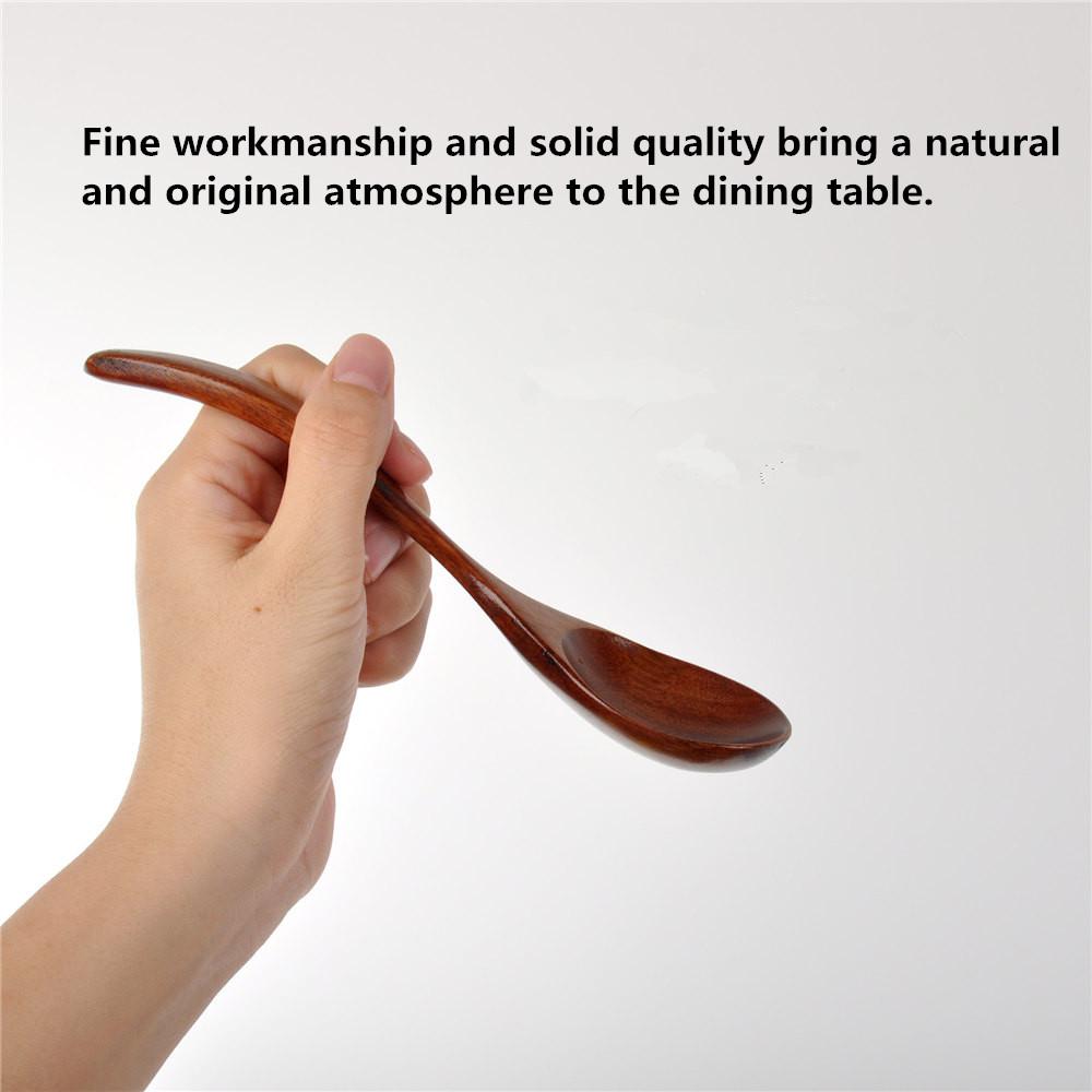 Wooden Spoon Cooking Spoon Bamboo Wave Pattern Kitchen Cooking Utensil Tool Soup Teaspoon Catering for Kitchen Dessert Tableware4