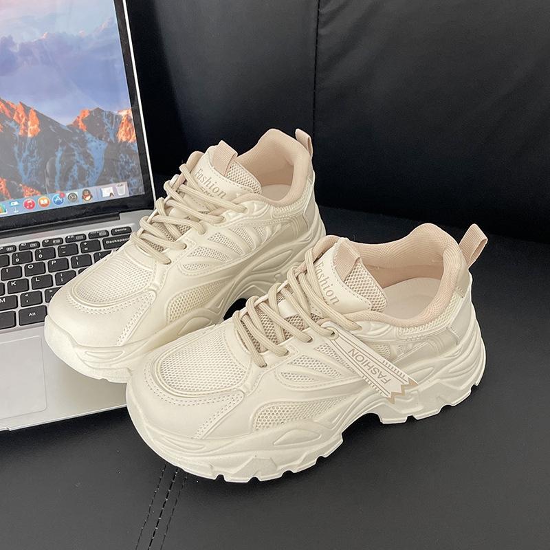 Casual Dad Shoes Women's Summer Platform 2025 New Versatile and High Breathable Little White Shoes Casual Sports Shoes Women's