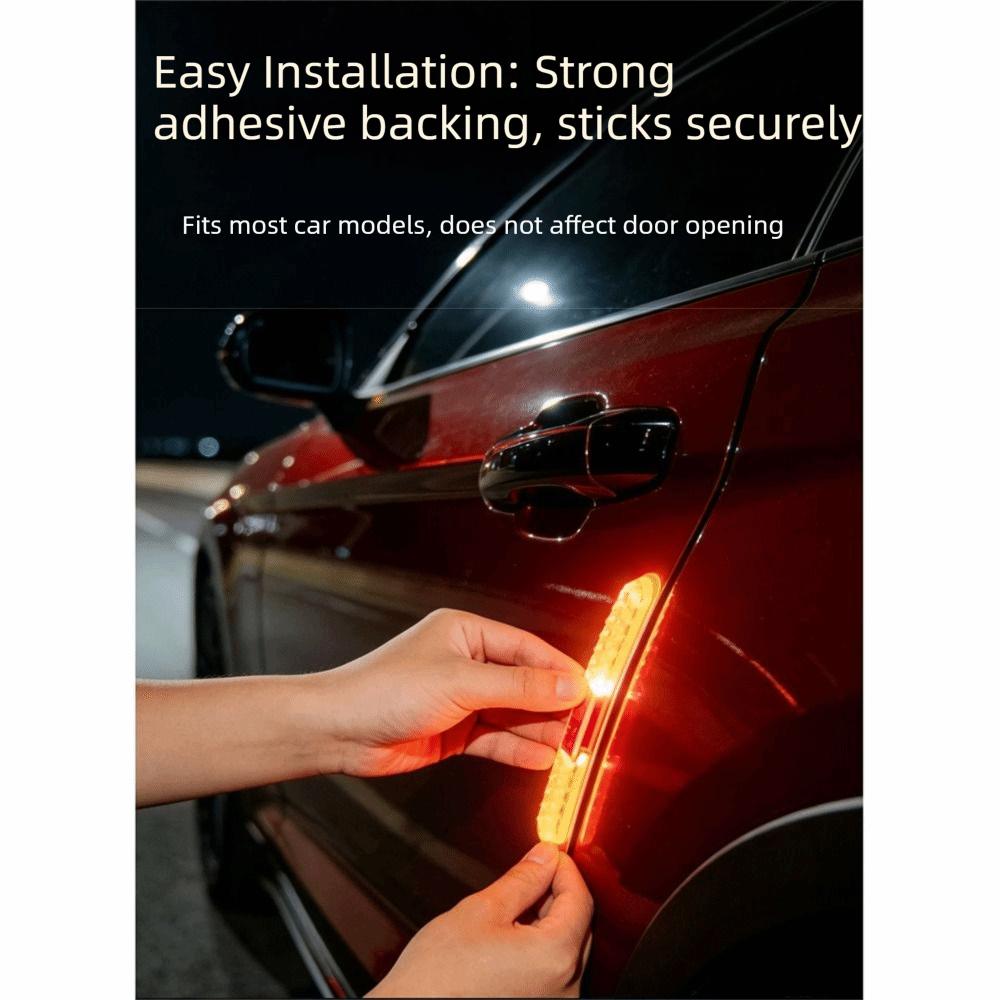 Colorful Dynamic Solar LED Strobe Flash Light LED Flashing Door Handle Protector  Motorcycle Use