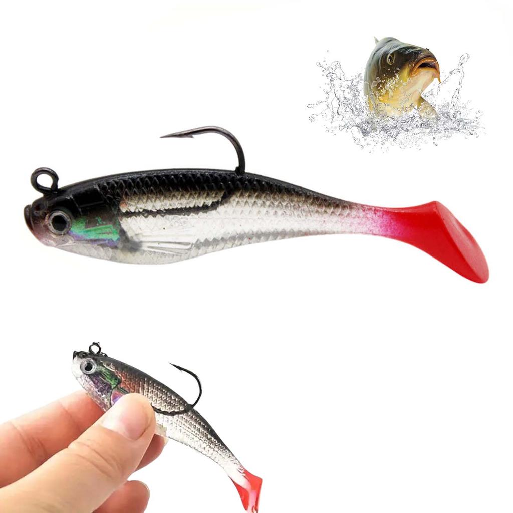 5pcs Soft Artificial Fishing Lures set Good Rigidity No Barbs Lures Bait Kit Suitable for Freshwater Saltwater