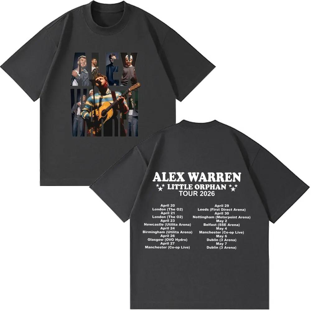 Unisex Women Fashion Hiphop Tshirt Singer Alex Warren 2026 Tour Print Tshirts Summer Cotton Loose Casual Tshirts Streetwear Y2K