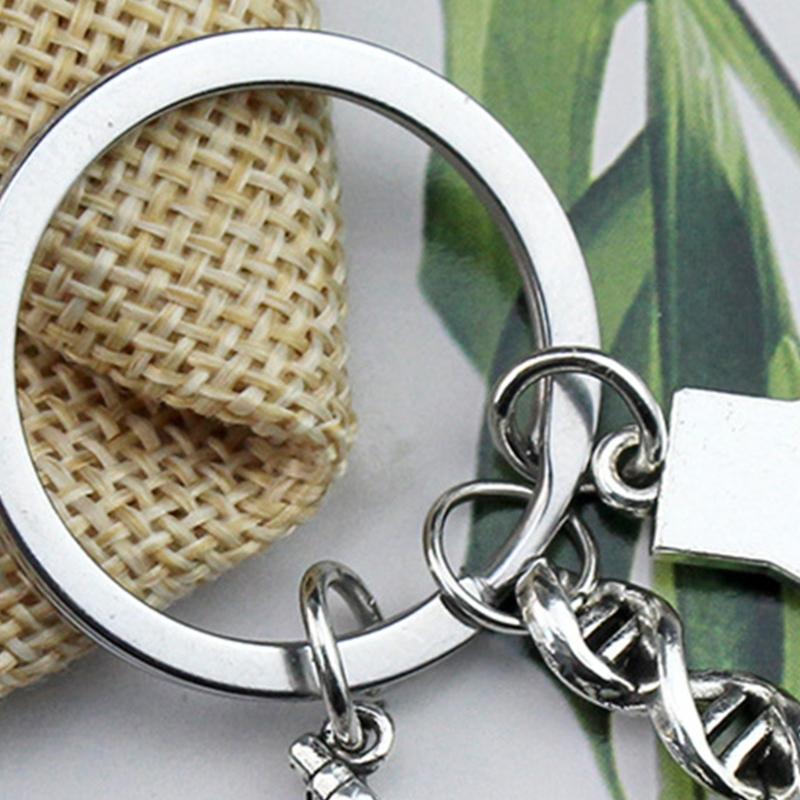 Science Keychain Microscope Chemistry Molecules Key Rings Key Jewelry Metal Texture Suitable for Gifts and Everyday Use