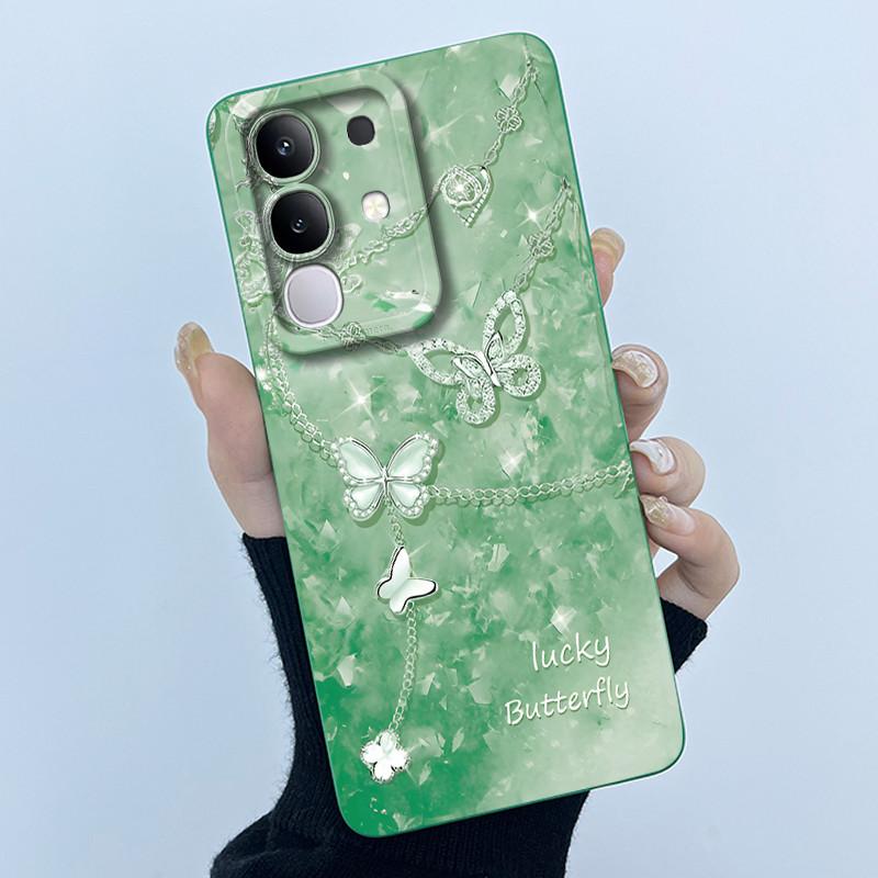 For Vivo Y29 4G Phone Case Fashion Simplicity Oil Painting Flower Soft Liquid Silicone Shell Back Cover For Vivo Y 29 4G Fundas