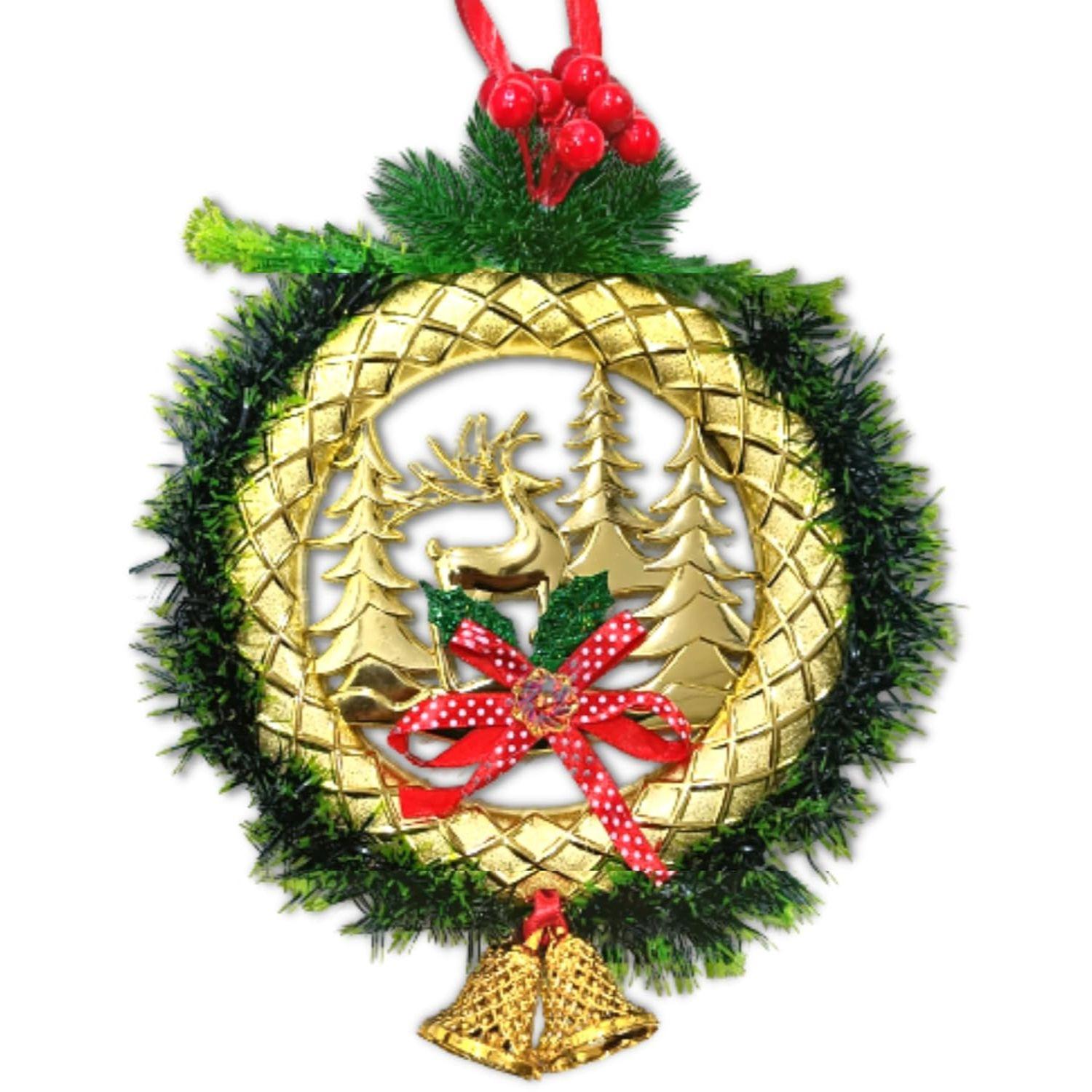 

Wreath Wall Hangings for Home Front Door Wall Room Xmas Party Decorations Merry Christmas Decorative Items for Home Office Decor (1 pc)