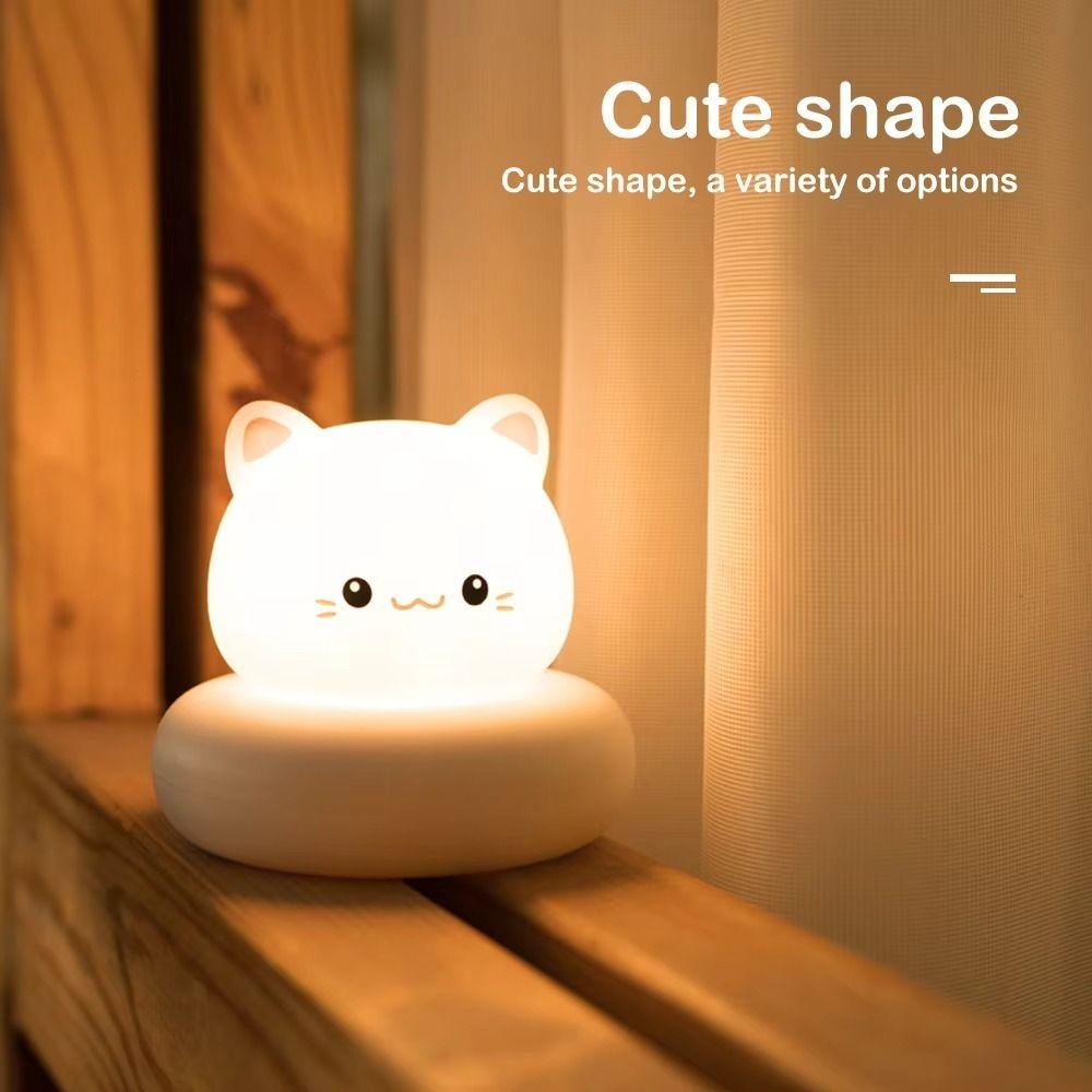 USB Rechargeable Animal Night Light 3 Level Dimmable Breastfeeding Nightlight New Nursery Lamp