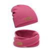 Hat Scarf Set For Girl Two-layer Cotton Dark Pink 42-48