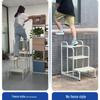 Adjustable Warehouse & Supermarket Ladder Truck: High-Reach Platform for Order Picking & Shelving Access