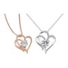 Women Necklace Rhinestone Hollow Heart Pendant Neck Decoration Jewelry Adjustable Prom Party Dating Clavicle Necklace
