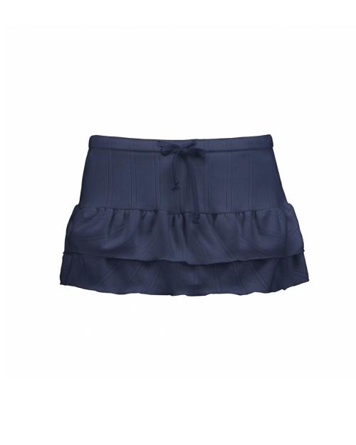 Poeoling Blossom Picot Mini Skirt (Navy)