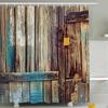 Curtain Rustic Shower Wood Barn Door Pattern Bath Curtain Waterproof With Hooks