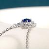 Bella Box Simple Stylish Flower Necklace For Women Luxury Inlaid Blue Zircon Elegant Female Necklace Wedding Trendy Jewelry Gift