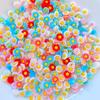 100Pcs New Mini Cute 6mm Flower Series Flat back Resin Cabochons Scrapbooking DIY Jewelry Craft Decoration Accessorie