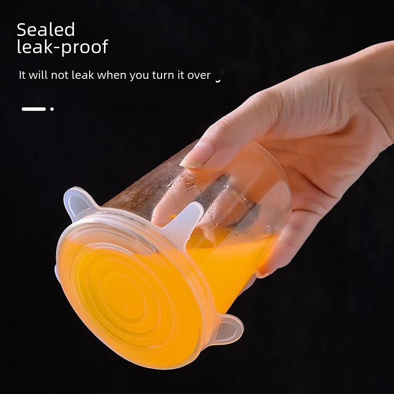 Huse elastice din silicon pentru boluri, format din 6 piese: Set de folii multifuncționale pentru păstrarea prospețimii