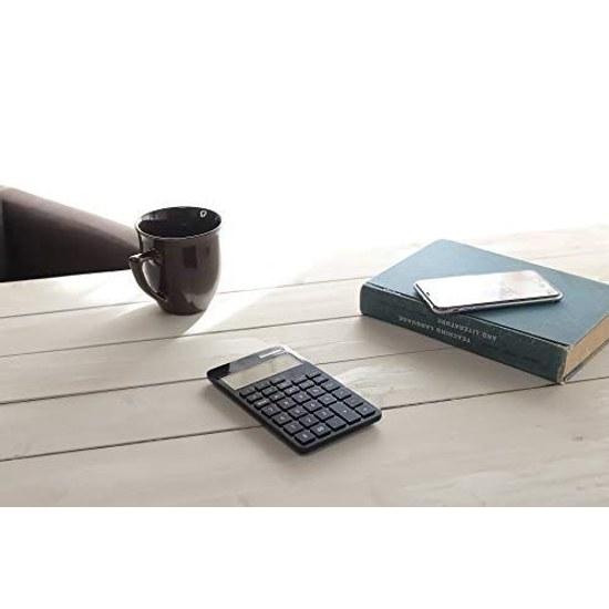 Asuka calculator 12 digits calculation display parentheses C1258BK black stylish partial correction fast typing tax rate 2 lines memory function