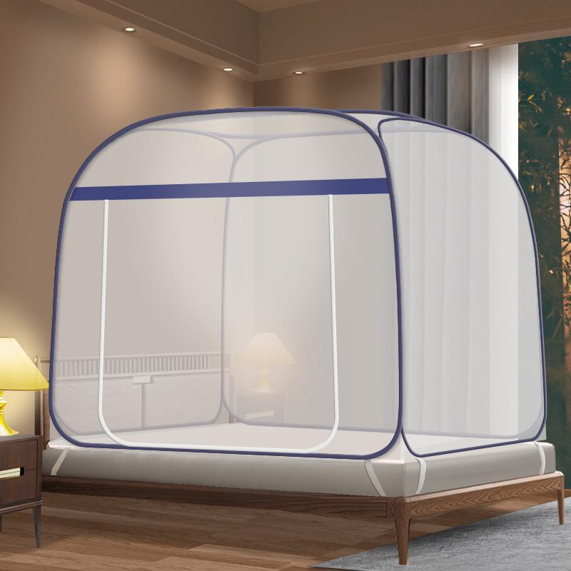 Yurt Mosquito Net Free Installation Square Top Steel Wire Tent Foldable Zipper Double Door Bottom Household Summer Mosquito Proof
