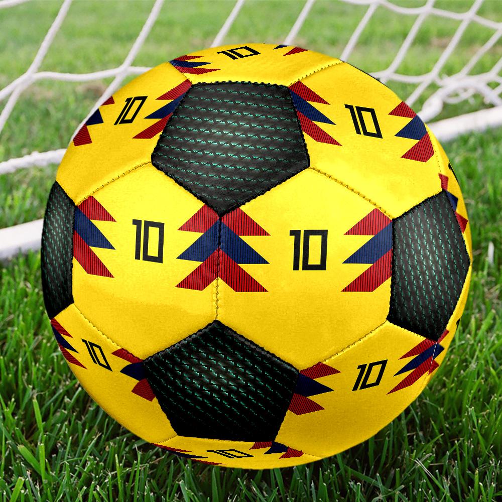 1pc Yellow sports jersey number design Football Soccer Ball Size 5 Indoor Soccer Ball Fashion Colorful Backyard Game -Great For Sports Fans Gift