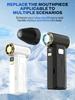 350000RPM Powerful Dust Blower Double-Sided Lighting Turbo Fan Jet 6 Gear Speed Strong Wind Mini Violent Fan Type-C Rechargeable