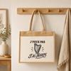 Sac cabas - PLANETEE - Collection « J'peux pas minimaliste » - Motif J’peux pas j’ai Harpe - Toile de jute &amp; coton - 43×33×21 cm