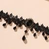 Vintage Klasyczny Gotycki Koronkowy Choker dla Kobiet Czarny Kryształowy Wisiorek Urok Choker Naszyjniki Boho Biżuteria na Obojczyk Prezenty Świąteczne