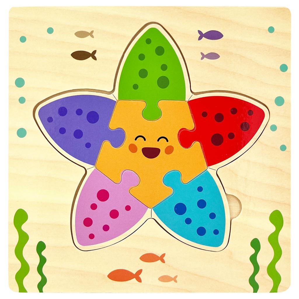 1pc Wooden Jigsaw Puzzle Children Montessori Games Cartoon Animal Vehicle Puzzles for Kids Learning Educational Toys