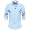 Men's Spring New Color-block Jacquard Long-sleeve Casual Versatile Shirt