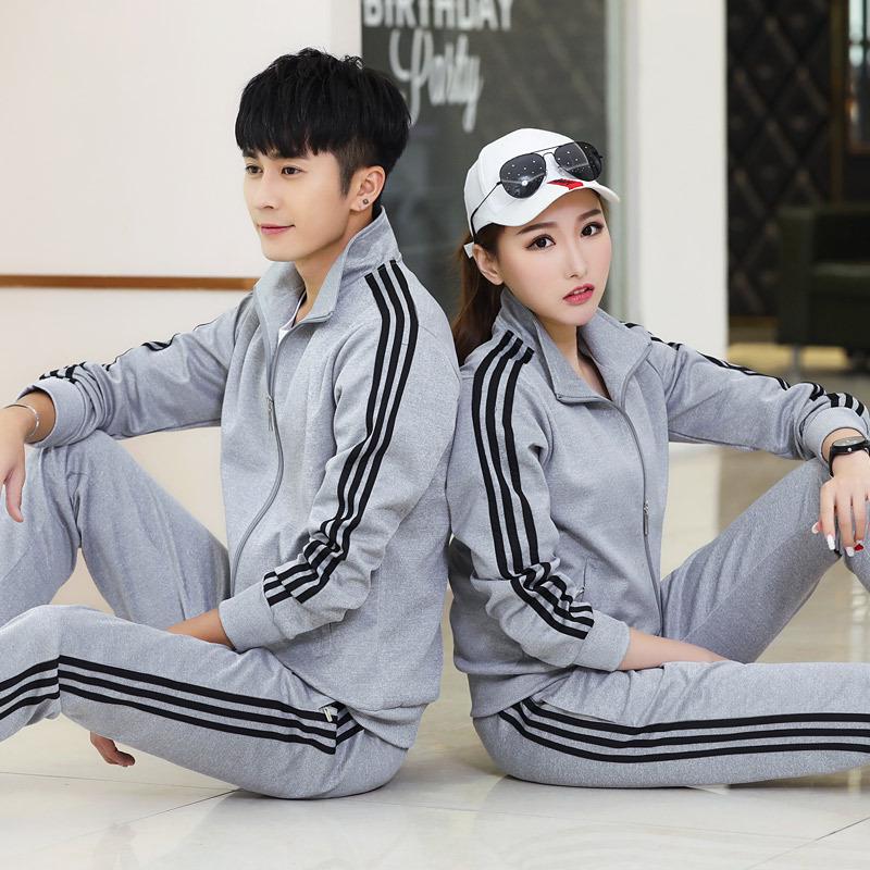 Trendy Three-Stripes Unisex Sports Suit: Customizable LOGO for Spring & Autumn