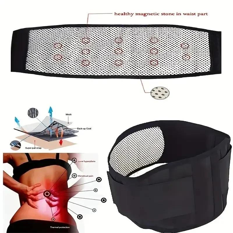 1 Stück Verstellbarer Selbsterwärmender Magnetfeldtherapie Rücken- und Taillenstützgürtel, Taillenmassagegürtel Sportstützgürtel, Körperpflegegürtel