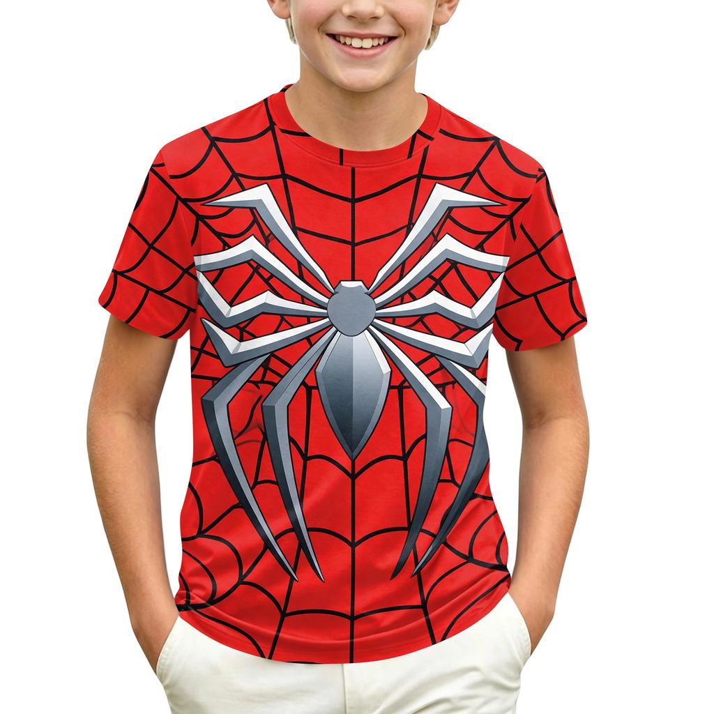 Kids' Short Sleeve Neck T-Shirt with Graphic Print for Casual Daily Wear