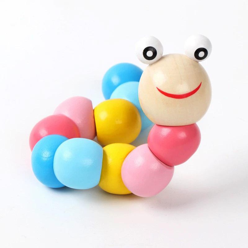 Montessori Holzspielzeug KTV Erwachsene Entzückende Raupenpuppe Helle Farbe Kinder Lernspielzeug für Jungen Mädchen Geschenke