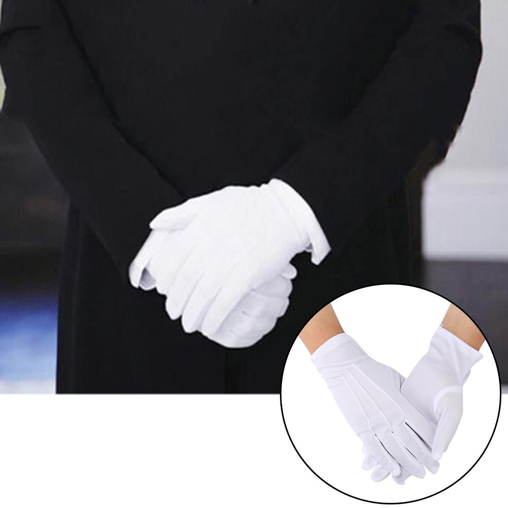 2pcs White Formal Gloves Tuxedo Honor Guard Parade Inspection Collection Serve Thin Gloves Thick Gloves Performance Gloves Men